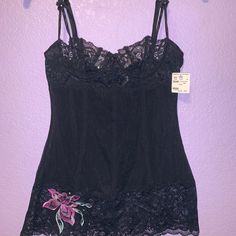 Nwt! Sexy Black Lace Lingerie Chemise / Slip. No Padding. Size Small For Curious Poshers: My Mom Used To Work For Frederick’s Of Hollywood And Would Often Receive Samples Or Discounted Merchandise. For This Reason, You Will See Me Post Lots Of Frederick’s Items With Or Without Tags But All Are Brand New And Unworn. Fitted Feminine Black Sleepwear, Fitted Black Feminine Sleepwear, Feminine Fitted Black Sleepwear, Pink Fitted Camisole For Night, Fitted Chemise With Built-in Bra For Night Out, Fitted Coquette Chemise, Fitted Black Chemise, Black Fitted Chemise, Fitted Pink Chemise With Lace Trim