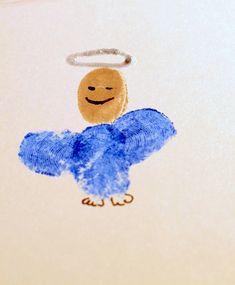 a drawing of an angel with a smile on it's face