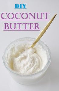 a bowl filled with coconut butter next to a spoon