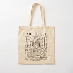 a tote bag with the words architecture printed on it