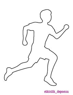 the outline of a running man on a white background