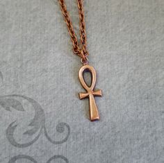 Ankh Necklace VERY SMALL Ankh Pendant Necklace Ankh Jewelry Egyptian Jewelry Ancient Egypt Gift Ankh Symbolic Metal Cross Necklace, Symbolic Ankh Necklace Adjustable, Spiritual Ankh Necklace With Adjustable Chain, Symbolic Ankh Necklace, Copper Cross Jewelry For Gifts, Silver Ankh Necklace In Brass, Bohemian Ankh Necklace In Metal, Bronze Ankh Necklace, Vintage Ankh Necklace In Metal