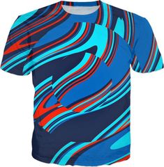 Blue Centripetal Rave Abstract T-Shirt by BigTexFunkadelic   #alloverprint #psychedelic #trippy #abstract #blue #rave #edm #edc #tshirt #pattern #illusion Blue Printed Graphic Tee, Casual Blue Short Sleeve Sublimation Design, Casual Blue Short Sleeve Sublimation Shirt, Blue Graphic Tee With Print, Blue Short Sleeve Tops With Colorful Pattern, Blue Cotton Crew Neck Sublimation Design, Blue Cotton Tops With Colorful Pattern, Blue Cotton Top With Colorful Pattern, Blue Short Sleeve Graphic Tee With Sublimation Design