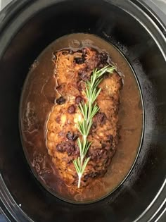 the food is cooked in the slow cooker