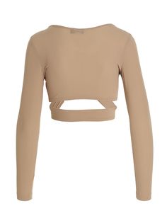 Stretch jersey cropped top with front crossover detail, wide neckline and long sleeves. Composition: 73% polyamide 27% elastane Cut Out Top, Pleats Please Issey Miyake, Mens Activewear, Party Dresses For Women, Ladies Party, Cropped Top, Blouse Dress, Lace Boots, Womens Maxi Dresses