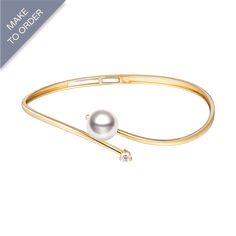 Material: Akoya Pearl 18K gold and diamond Akoya Pearl saltwater cultured pearl Size of pearl: around 8.5-9.0 mm each Weight of Diamonds: 1 diamond approx. 0.107 carats Handpicked of every pearl, only top 1% of pearls are selected Handcrafted Lifetime warranty The price displayed for this item is for size #16. After placing an order, please get in touch with customer service at helas@helasjewelry.com and specify the ring size needed. Larger ring sizes may require additional custom fees due to th Gold Diamond Bracelet, Saltwater Pearls, Bracelets Gold Diamond, Large Ring, Akoya Pearls, Earring Sale, Ring Sizes, Pearl Stud Earrings, Gold Diamond Rings