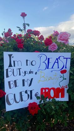 a sign that says i'm no beast, but you're a beauty guest