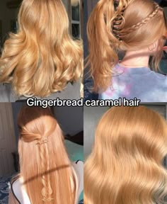 Types Of Hair Dye Style, Soft Ginger Hair, Cherry Blonde, Ginger Hair Color, Types Of Hair, Caramel Hair, Dragon Girl, Hair Idea