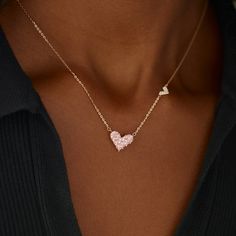 Pink Heart Pendant Necklace With Clavicle Chain, Pink Heart Necklace On Clavicle Chain, Pink Heart Pendant Necklace With Adjustable Chain, Pink Heart Pendant Charm Necklace With Clavicle Chain, Pink Heart Necklace With Adjustable Chain, Pink Heart Charm Necklace With Adjustable Chain, Pink Heart Pendant Charm Necklace On Clavicle-length Chain, Pink Heart Pendant Charm Necklace, Pink Heart Pendant Charm Necklace For Mother's Day