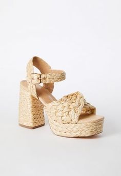 Rosalie Heeled Sandal in Natural Heeled Espadrilles, Perfect Denim, Heeled Sandal, Shoe Fits, Espadrille Sandals, Sandals Heels, Espadrilles, Heel Height, Lookbook