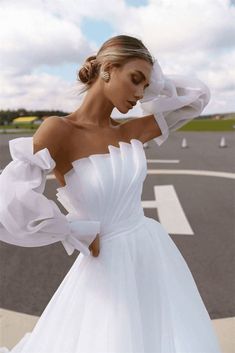 Organza Princess Puff Sleeve Wedding Gowns Luxury Wedding Dresses BlissGown Puff Sleeve Wedding Dress, Boho Wedding Dresses, Princess Wedding Gown, Boho Wedding Gowns, Wedding Dress Organza, Organza Wedding Dress, Wedding Gowns With Sleeves, Beach Wedding Dress Boho, Organza Wedding