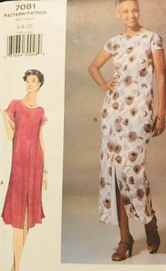 a women's dress pattern from the 1970's with an asymmetrical design