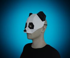 SIMPLE Panda papercraft mask ------- adult  DIY animal mask  Instant download  EASY to build   Format PDF A4   large TABS  separated by color (make in any color or paper you want) 🔴 designed for adult heads, if you are a kid, try printing at 85% size Mask Papercraft, Survival Prepping Diy, Panda Mask, Make Your Own Costume, Scary Mask, Mask Tutorial, Half Mask, Papercraft Templates, 3d Paper Crafts