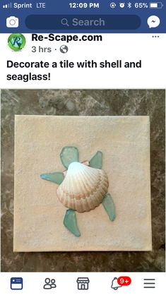 a tile with a sea turtle on it