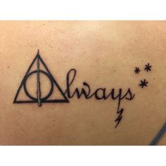 a harry potter tattoo with the words always on it