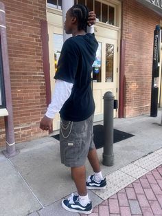 #fashion #streetwear #summer #outfits #braids #vans #thrifted Vans New Skool Outfit, Black Vans Outfit Men, Black Jorts Outfit Men, Outfits From The 80s, Shorts Outfits Men Streetwear, Fits With Vans, Jorts Mens Outfits, Old Skool Outfit, Jorts Fashion