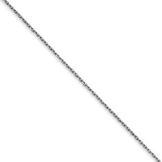 Indulge in the luxury of 14-karat white gold with this sparkling, 0.8mm width, 20-inch long cable chain enhanced with a diamond-cut finish. It includes a lobster claw clasp and the solid link design is perfect for lightweight gold charms or pendants. Wedding Anklets, Cable Chain Necklace, Link Design, Gold Rope Chains, Sterling Silver Anklet, Gold Charms, Bow Jewelry, 14k Gold Necklace, Silver Anklets