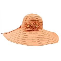 5.5" wide brim with malleable wire edge. Shapeable, crushable, packable. Self-tie. Two flowers accents with wood beads. UPF50+. Assorted colors. One size fits most. Polyester and paper straw. Adjustable Summer Sun Hat With Flower Shape, Adjustable Summer Sun Hat With Flower Design, Adjustable Sun Hat With Flower Design For Vacation, Adjustable Flower Hats For Vacation, Flower Shaped Sun Hat For Spring Vacation, Summer Vacation Sun Hat With Flower Shape, Adjustable Flower Sun Hat For The Beach, Floral Sun Hat For Spring Vacation, Adjustable Flower-shaped Sun Hat For Vacation