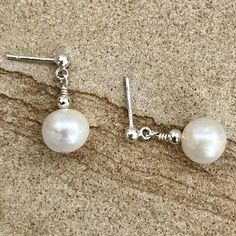 Pearl Drop Earrings #264 | Tres Elegante Designs Art Jewelry Design, Pearl Earring, White Freshwater Pearl, Stone Collection, Pearl Stud Earrings, Earrings Collection, Pearl Drop Earrings, Pearl Drop, Go Out