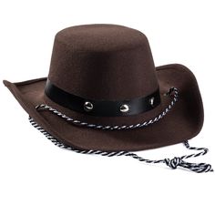 PRICES MAY VARY. baby Cowboy Hat – Western Brown Studded Cow Boy Hat for Kids and Babies, Dress Up Accessories by Funny Party Hats Western hat is a one size fits most babies and kids. Hat circumference measures 20 inches. Hat comes with a string to make sure that hat stays comfortably in place. Let you little one feel like a real western cowboy in this adorable cowboy hat. Perfect costume for any rodeo or western party. Put on a button-down shirt and some jeans and place this hat on and your Hal Toddler Cowboy Costume, Cow Boy Hat, Baby Cowboy Hat, Cowboy Baby Clothes, Kids Cowboy Hats, Cowboy Accessories, Felt Cowboy Hat, Hats Western, Hat Western