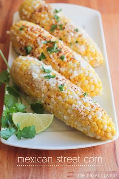 mexican street corn on the cob with cilantro and lime