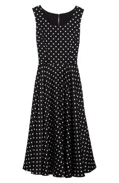 This polka-dot stretch-silk dress is part of D&G's Mambo collection inspired by styles of the '40s and '50s combined with the iconography of American pin-ups. Hidden back-zip closure Jewel neck Sleeveless Stretch-silk lining 91% silk, 9% spandex Dry clean Made in Italy Designer Clothing Polka Dot Sleeveless Evening Dress, Fitted Polka Dot Dress For Daywear, Sleeveless Polka Dot Midi Dress For Evening, Classic Polka Dot Dress For Spring, Fitted Polka Dot Sleeveless Dress For Spring, Polka Dot Midi Length Daywear Dress, Polka Dot Midi Length Dress For Daywear, Polka Dot Sleeveless Daywear Dress, Summer Polka Dot Dresses With Fitted Bodice