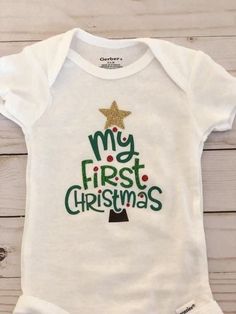 First Christmas Onesie, Baby Christmas Hat, Baby Christmas Shirt, Newborn Christmas Photos, First Christmas Outfit, Baby 1st Christmas