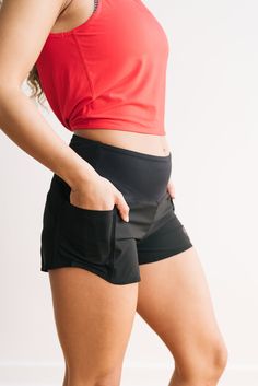 3.5'' Inseam, high rise waistband, underwear liner Small back key/card pocket built into waistband Outer pocket on each hip Elite Shorts are perfect for running, cross fit, weight training, HIIT and every day lounging Color: Grey - Black Size: XS - XXL. Sizing is true to size. If debating between two sizes, we recommen Elastic Black Activewear For Training, Black Elastic Activewear For Training, Black Elastic Casual Activewear, Black Maternity Activewear For Workout, Comfortable Fitted Black Activewear, Lightweight Black Activewear For Summer, Fitted Lightweight Black Activewear, Black Compression Comfortable Activewear, Lightweight Black Activewear For Gym