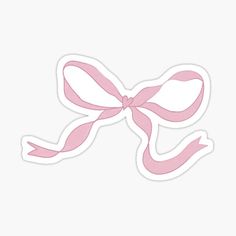 a pink bow sticker on a white background