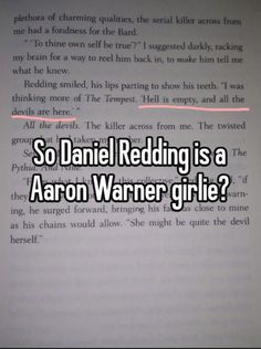 an open book with the text so daniel reding is a aaron wanner girl?