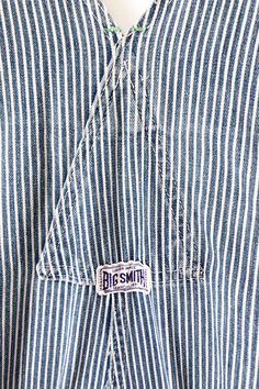 Vintage Big Smith Striped Repaired Overalls. Good condition with patches and repairs that lend to the overall style of the overalls. Light-wash railroad stripe overalls with straight leg and pockets. No marked content, feels like cotton, machine wash cold. No marked size, fits M/L best. Approx. Measurements: Waist: 19 1/2" Inseam: 28 1/2" Cotton Overalls With Patch Pockets And Bib Front, Washed Cotton Relaxed Fit Shortalls, Relaxed Fit Cotton Washed Shortalls, Vintage Washed Cotton Overalls, Cotton Shortalls With Pockets In Medium Wash, Vintage Cotton Relaxed Fit Overalls, Retro Cotton Overalls With Relaxed Fit, Cotton Pre-washed Overalls, Washed Cotton Overalls With Bib Front