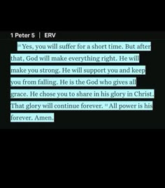 the text on the screen reads, peter 5 / erv yes, you'll suffer for a short time but after that god will make everything right