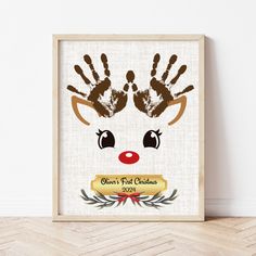 Christmas Crafts For Babies | Baby's First Christmas Keepsake | Ollie + Hank Baby Prints Ideas, Newborn Christmas Crafts, Baby First Christmas Ideas, Christmas Gifts From Baby, Christmas Crafts For Babies, Christmas Handprints, Craft For Babies, Crafts For Babies, Baby Handprint Crafts