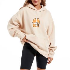 #hoodie #corgi #kawaii Cute Cotton Hoodie With Kangaroo Pocket, Comfortable Cotton Trendy Hoodie, Trendy Cotton Hoodie With Cozy Fit, Trendy Cotton Cozy Fit Hoodie, Cute Oversized Hoodie For Loungewear, Cute Oversized Cotton Hoodie, Oversized Cute Cotton Hoodie, Cute Fall Sweatshirt With Kangaroo Pocket, Cute Relaxed Fit Hoodie For Winter