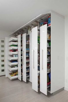 the pantry is full of food and drinks