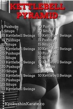 Pyramid Workout, Kettlebell Challenge, Kettlebell Cardio, Wod Workout, Kettlebell Training, Kettlebell Swings, Workout Days, Ab Workouts, Crossfit Workouts