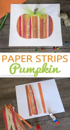 paper strips pumpkin craft for kids to make