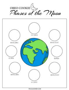 the phases of the moon for kids to learn how to draw it and color them