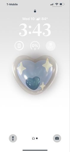 an iphone screen showing the heart and stars on it