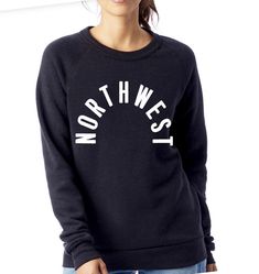 Northwest Unisex Crewneck Sweatshirt - Etsy Cool Gear, Tacoma Wa, Soft Clothes, Hand Screen Printed, Cool Hoodies, Long Sleeve Sweatshirt, Crew Sweatshirts, Raglan Sleeve, Recycled Materials