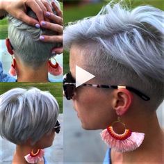 ** cute-easy-hairstyles-for-short-hair-pixie-undercut..! Pixie Undercut Hair, Cute Easy Hairstyles, Easy Hairstyles For Short Hair, Pixie Mullet, Pixie Bob Haircut, Haircut Short, Short Grey Hair