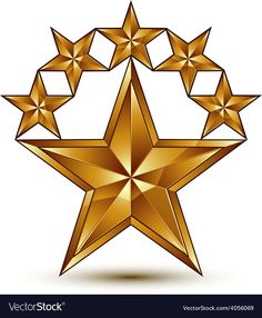 a golden star with five stars in the middle