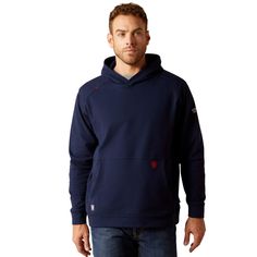 Soft, durable, and with built-in stretch, this flame-resistant hoodie leaves nothing on the table. With the safety features you need for work, and the comfort you want for everyday, it's an easy go-to when the day demands a little extra warmth. FR Solid Hoodie | Product Features : 0 : Greater Arm Mobility™ lets you move freely|FUZE™ permanent and chemical-free odor-resistance, 1 : Ribbed cuffs and hem, 2 : Kangaroo pocket | Men's FR Solid Hoodie in Navy 11 oz ultra-soft fleece with stretch. Dura Flame Resistant Clothing, Canvas Vest, Solid Hoodie, Black Fr, Soft Shell Jacket, The Freedom, Chemical Free, All Colors, Kangaroo Pocket