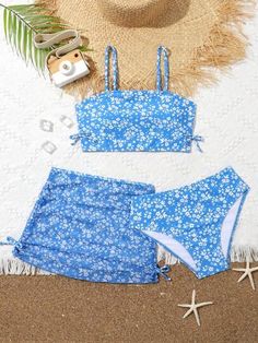 Preppy Bathing Suit, Cute Beach Outfits, Mako Mermaids, Summer Beach Vacation, Blue Cute