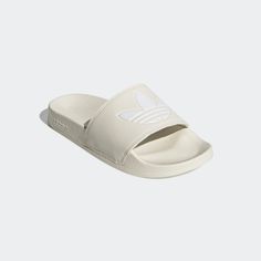 Style No. H05679 Color: Off White/Cloud White/Off White adidas Women's Originals Adilette Lite Slides - Cream. Adidas Slippers, Slides Adidas, Pool Shower, Adidas Adilette, White Cloud, Cloud White, Beach Pool, Adidas Online, White Adidas