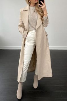 Simple Winter Outfits, Chic Winter Outfits, Winter Fashion Outfits Casual, Outfit Chic, Clothing Haul, Beige Coat, Shein Outfits, فستان سهرة, Classy Casual Outfits