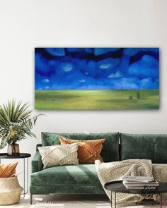 Prairie Night Paintings Of Prairies, Horizontal Painting, Minimalist Painting, Pigment Ink, Tree Painting, Local Artists, Room Lights, Canvas Giclee, At Night