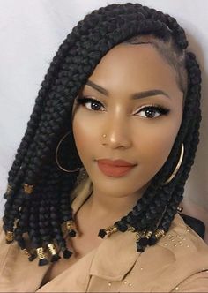 Bob Braids Hairstyles, Short Box Braids Hairstyles, Jumbo Box Braids, Box Braids Styling, Braids For Black Women, African Braids Hairstyles, Braided Hairstyles For Black Women, Creative Hairstyles