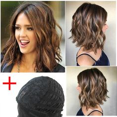 Find many great new & used options and get the best deals for Woman fashion gradient color Medium long fluffy face high temperature silk wig at the best online prices at eBay! Free shipping for many products! Amber Hair, Medium Length Curly Hair, Hairstyle Names, Natural Wavy Hair, Haircuts For Wavy Hair, Wavy Curly Hair, Haircut And Color, Color Gradient, New Hair Colors