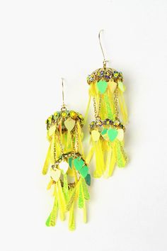 4" x 1" Yellow Iridescent Tone Lightweight Green Pierced Chandelier Earrings For Party, Green Chandelier Pierced Earrings For Party, Spring Party Dangle Jewelry, Green Chandelier Earrings For Party, Yellow Pierced Earrings For Party, Rainbow Party Jewelry With Dangling Beads, Rainbow Dangling Beads Earrings For Party, Green Jewelry For Mardi Gras Party, Spring Party Jewelry With Dangling Beads